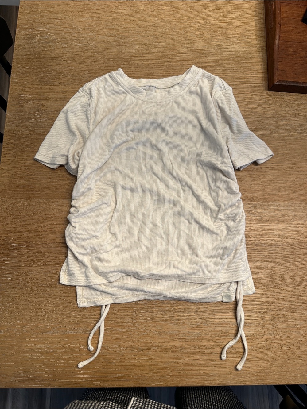 lululemon athletica Cream Short-Sleeve Drawstring Tee